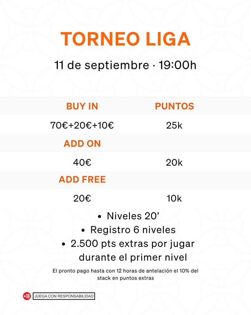 calendario torneos de póker en septiembre