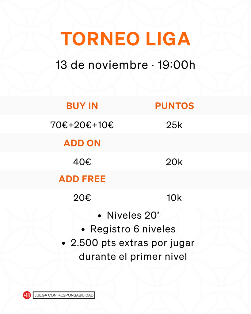 calendario Torneos de póker en noviembre